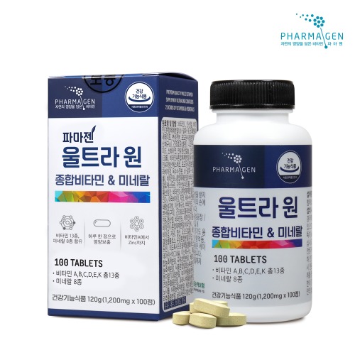 백스테이[파마젠] 울트라원 종합비타민 앤 미네랄 (1,200mg x 100정)